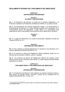 Reglamento Interno del Parlamento del MERCOSUR