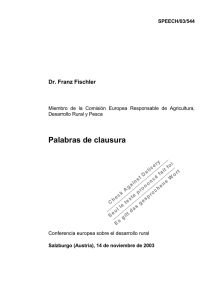 Palabras de clausura Dr. Franz Fischler