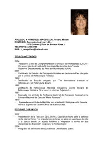 curriculum vitae - Asociación Argentina de Reflexológos