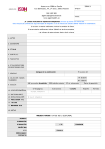 Formulario ISBN - Agencia del ISBN