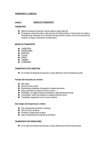 TRANSPORTE Y LOGÍSTICA Unidad 1 MODOS DE TRANSPORTE