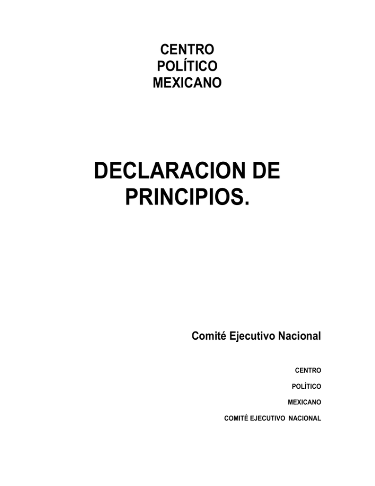 DECLARACION DE PRINCIPIOS CENTRO