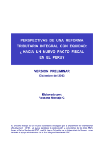 ¿Por qué un Pacto Fiscal en el Perú?