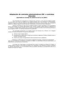 Adaptación de contratos administrativos LRU a a contratos laborales