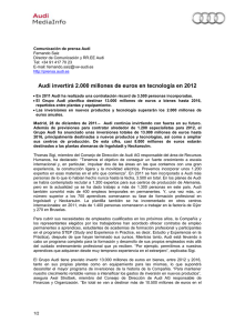 Inversiones Audi en 2012 - Audi MediaServices España