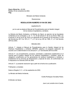 Diario Oficial No - Secretaría Distrital de Salud