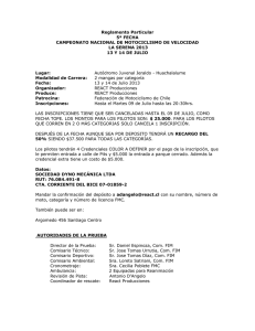 Reglamento Particular 5a Fecha SM y SBK 2013 La Serena