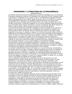 FEMINISMO Y LITERATURA EN LATINOAMÉRICA