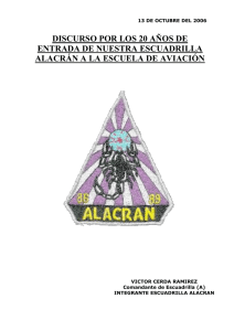 discurso - Escuadrilla Alacran 1986