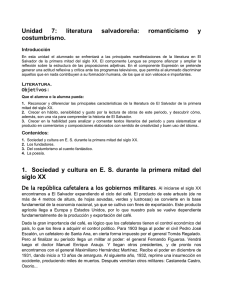 Unidad 7 literatura salvadoreña romanticismo y costumbrismo