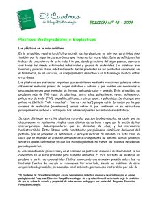 Plásticos Biodegradables o Bioplásticos EDICIÓN Nº 48 – 2004