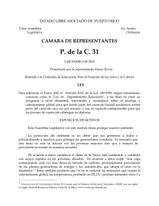 P. de la C. 31 CAMARA DE REPRESENTANTES