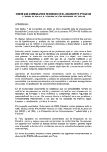 SOBRE LOS COMENTARIOS RECIBIDOS EN EL DOCUMENTO IP/C/W/469