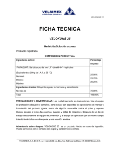 FICHA TECNICA VELOXONE 25