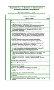 Requisitos para el Registro de Medicamentos Fitoterapéuticos y
