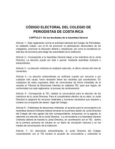 Código Electoral - Colegio de Periodistas de Costa Rica