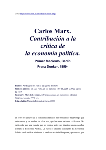 Carlos Marx. Contribución a la crítica de