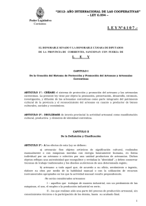 L E Y Nº 6 1 0 7 .-  Poder Legislativo Corrientes