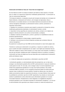 Declaración del Gobierno Vasco de "Zona libre de trasgénicos" El