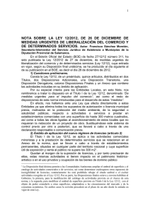 nota sobre el real decreto-ley 19/2012, de 25 de mayo, de medidas