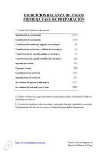 Ejercicios Balanza de Pagos. Manual del FMI VI