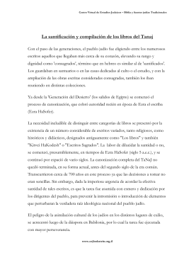 La santificación y compilación de los libros del Tanaj