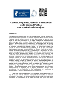 Calidad, Seguridad, Gestión e Innovación en la Sanidad