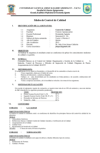 Control de calidad - Facultad de Ciencias Agrícolas