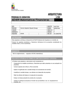 ARQUITECTURA AE409-Matematicas Financieras  PROGRAMA DE ASIGNATURA