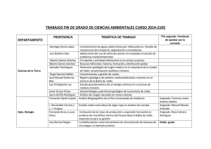 TRABAJOS FIN DE GRADO DE CIENCIAS AMBIENTALES CURSO