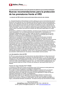Nuevas recomendaciones para la protección de los prematuros frente al VRS