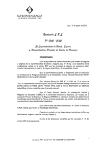 Resolucion SBS N° 1305-2005 - Superintendencia de Banca y