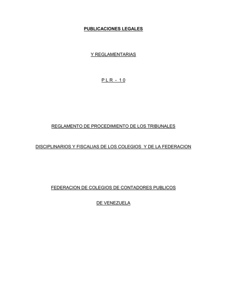 Reglamento De Procedimiento De Los Tribunales