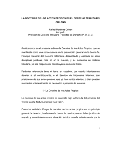 La Doctrina de los Actos Propios en el Derecho Tributario Chileno.