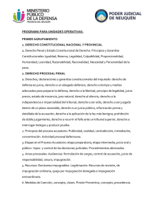 PROGRAMA PARA UNIDADES OPERATIVAS- PRIMER AGRUPAMIENTO 1. DERECHO CONSTITUCIONAL NACIONAL Y PROVINCIAL