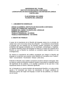 filosofia del lenguaje - Universidad del Tolima