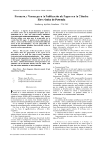 Formato y norma para Publicación de Papers en la