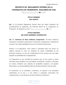 PROYECTO DE REGLAMENTO INTERNO DE LA COOPERATIVA