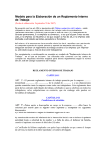 Modelo para la Elaboración de un Reglamento Interno