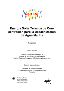 Energía Solar Térmica de Con- centración para la Desalinización de Agua Marina