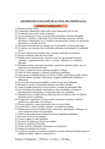 Criterios de evaluación 1º de Primaria CEIP Lope de Rueda