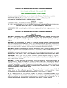 LEY GENERAL DE DERECHOS LINGÜÍSTICOS DE LOS PUEBLOS INDÍGENAS