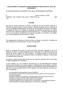 Modelo 2 para alegaciones a la DESAFECTACIÓN