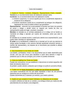 GUIA DE EXAMEN 1 1.- Explica el Término, condición. Obligación