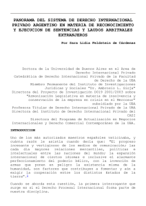 Panorama del Sistema de Derecho Internacional Privado Argentino