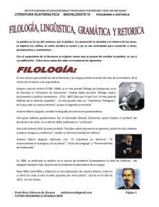 LITERATURA GUATEMALTECA     BACHILLERATO VI  PROGRAMA A DISTANCIA