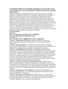 Constitución Política de la República Dominicana, proclamada el 26