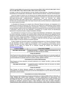 AVISO de consulta pública de los proyectos de normas mexicanas