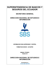 Manual de Catastro - Superintendencia de Bancos y Seguros