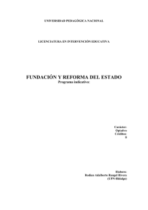 Fundación y reforma del estado - Licenciatura en Intervención